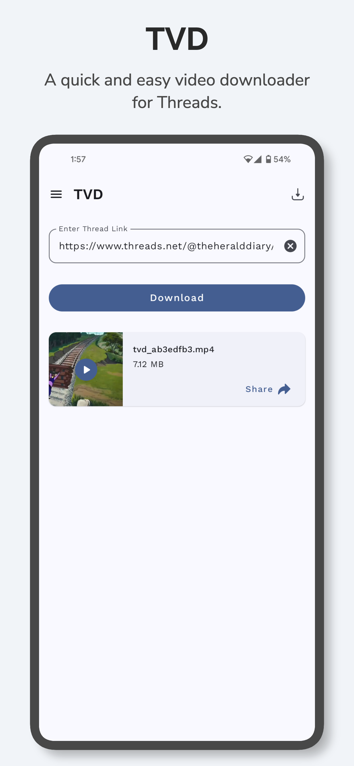 اسکرین شات 1 برنامه Video Downloader For Threads