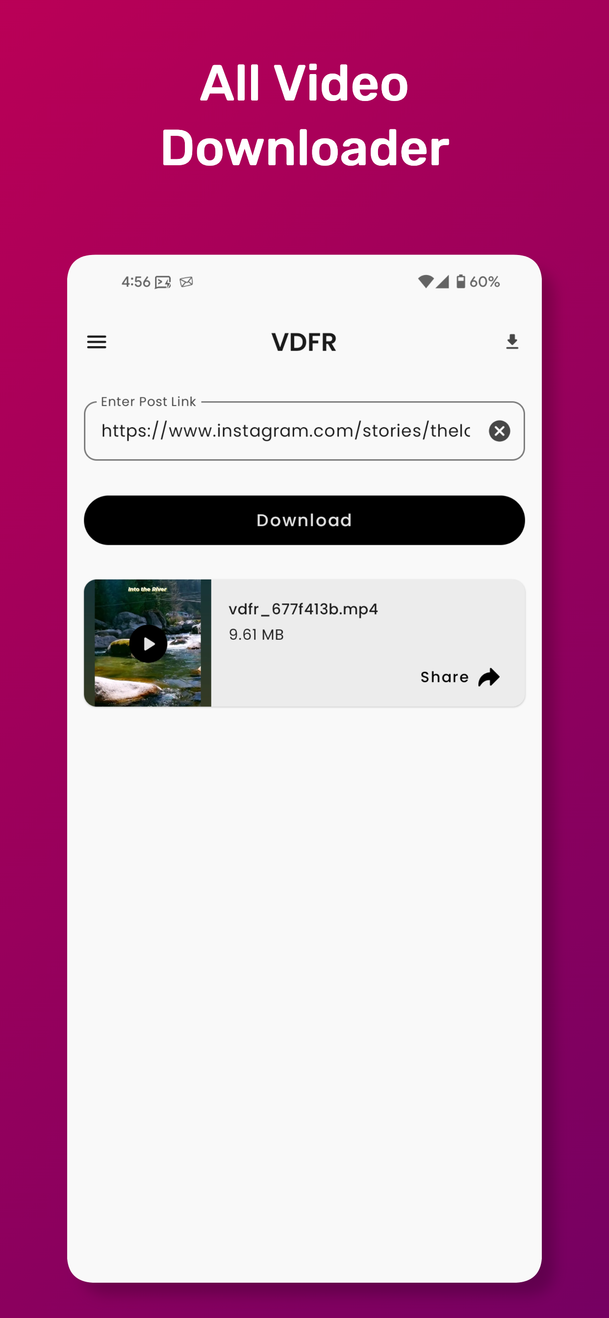 اسکرین شات 1 برنامه All Social Video Downloader