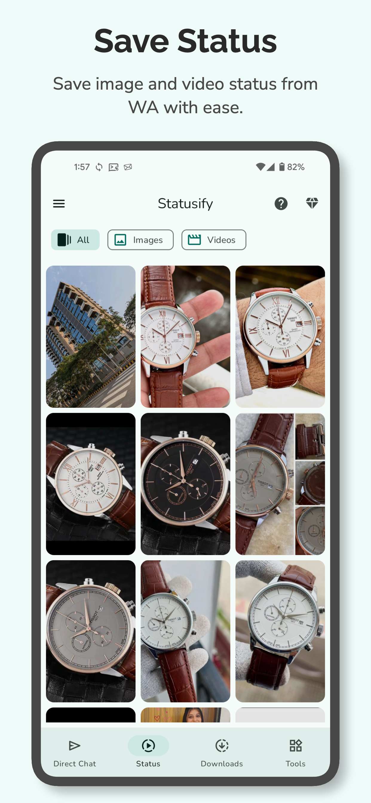 اسکرین شات 1 برنامه Status Downloader - Saver