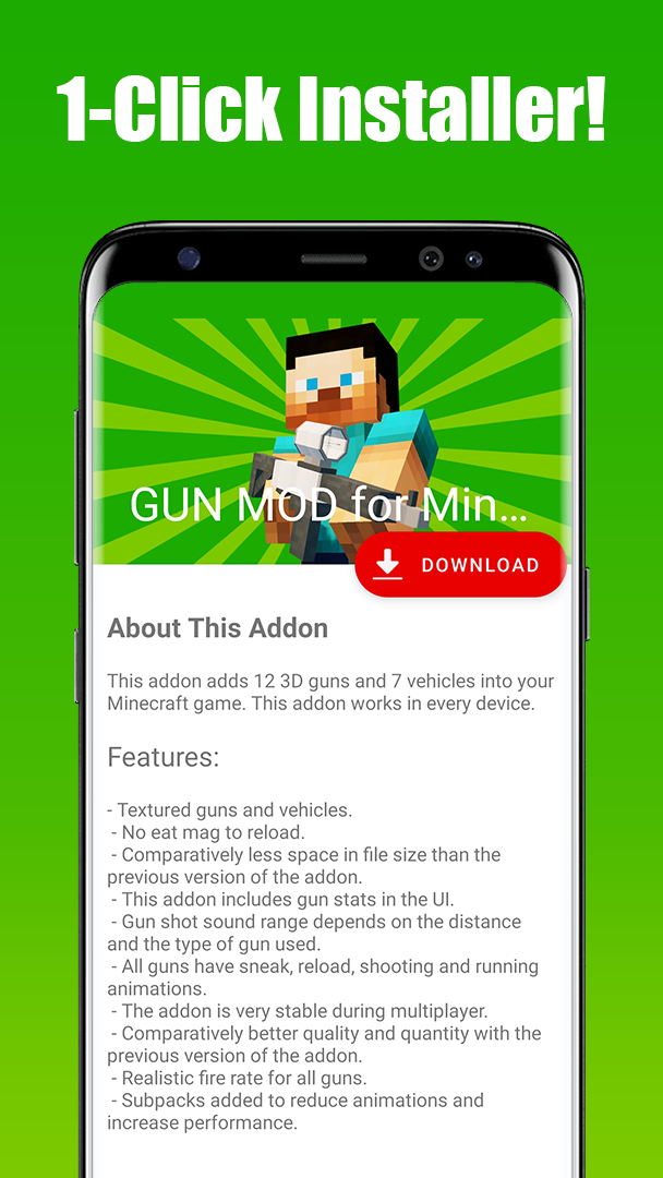 اسکرین شات 1 برنامه GUN MOD for Minecraft