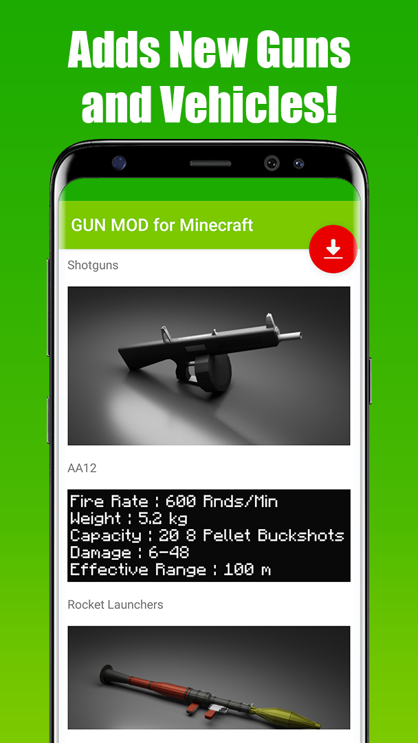 اسکرین شات 6 برنامه GUN MOD for Minecraft