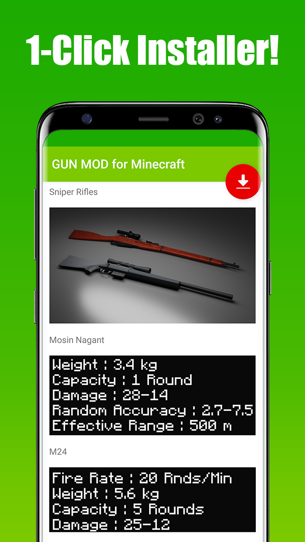 اسکرین شات 4 برنامه GUN MOD for Minecraft