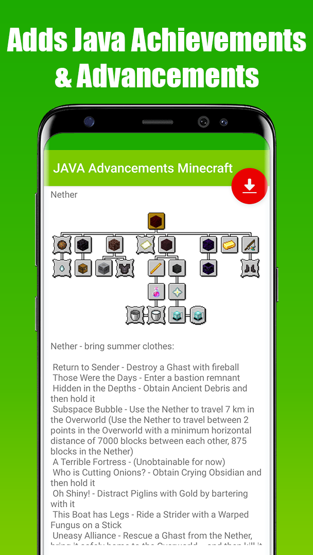 اسکرین شات 3 برنامه JAVA Advancements Minecraft