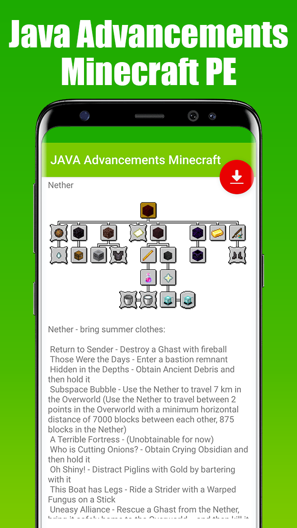 اسکرین شات 2 برنامه JAVA Advancements Minecraft