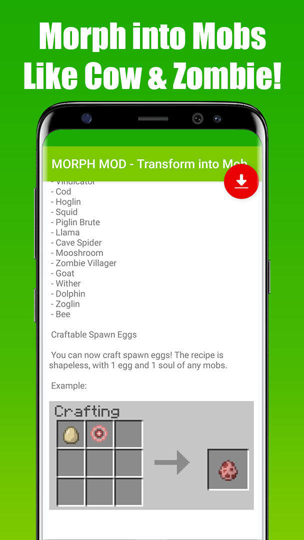 اسکرین شات 3 برنامه MORPH MOD - Transform into Mob