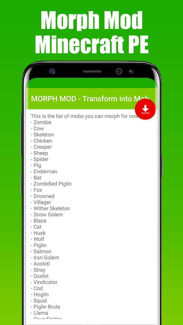 اسکرین شات 2 برنامه MORPH MOD - Transform into Mob