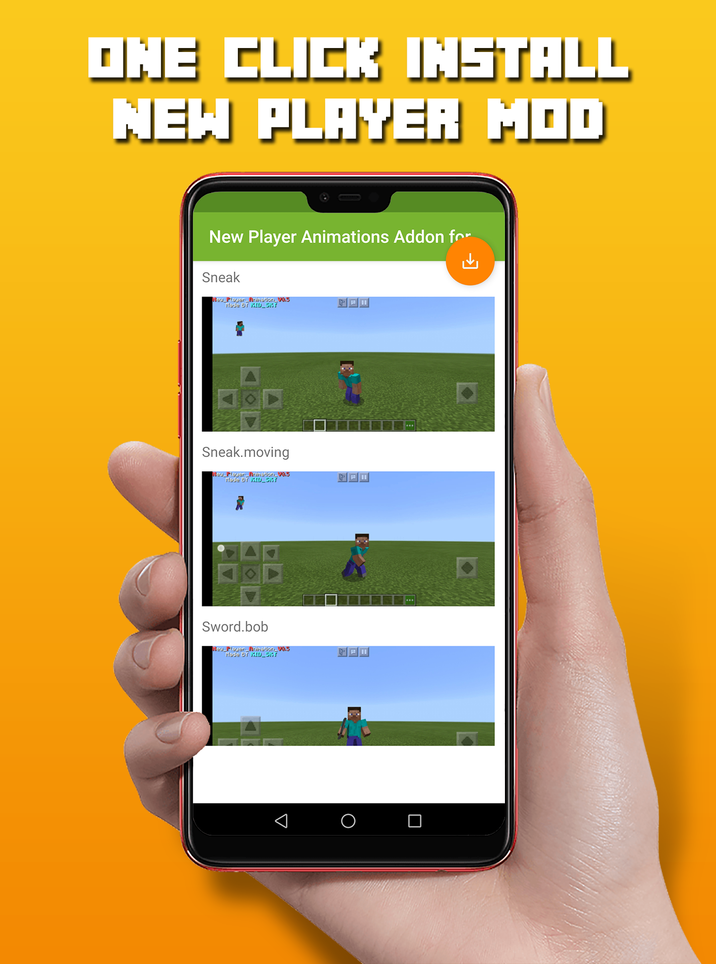 اسکرین شات 5 برنامه Player Animations Mod for MCPE