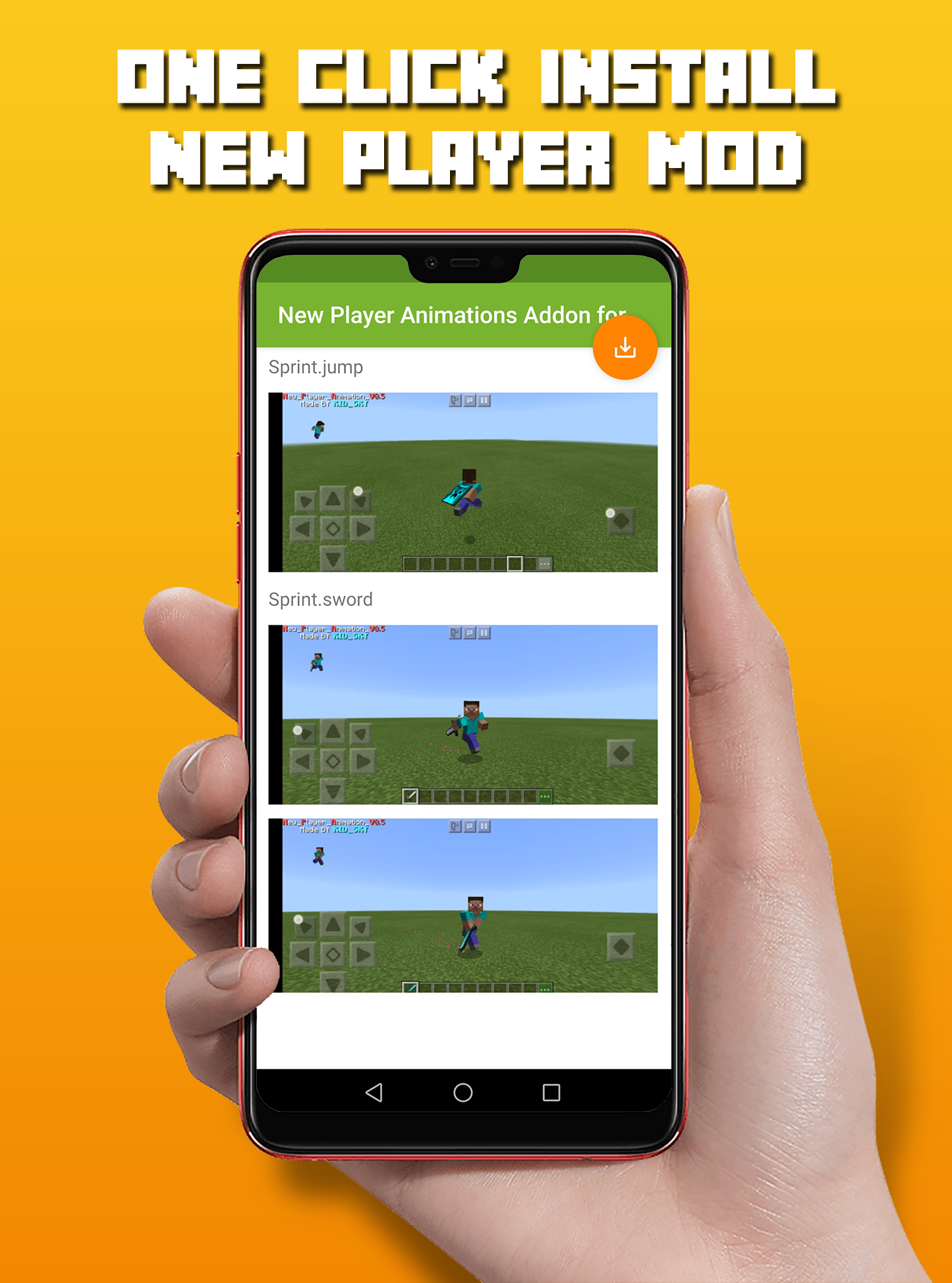 اسکرین شات 3 برنامه Player Animations Mod for MCPE