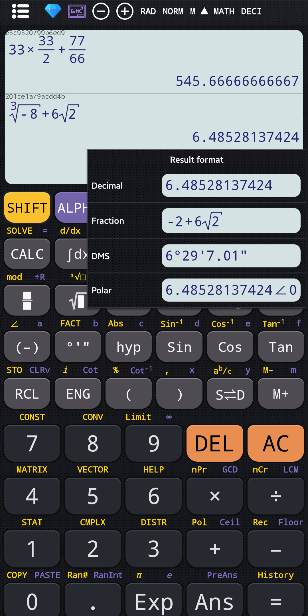اسکرین شات 5 برنامه Scientific calculator plus 991