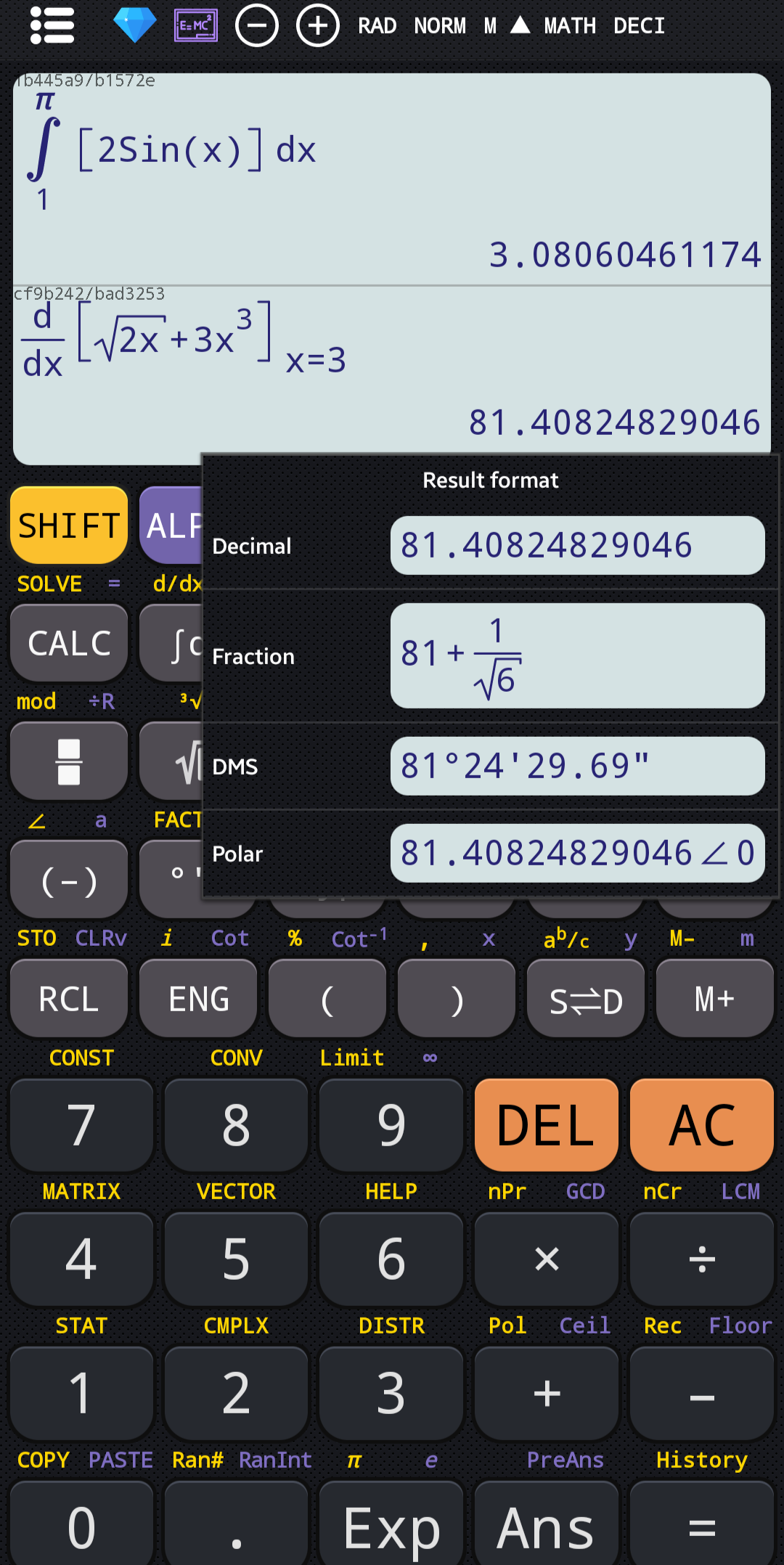 اسکرین شات 3 برنامه Scientific calculator plus 991