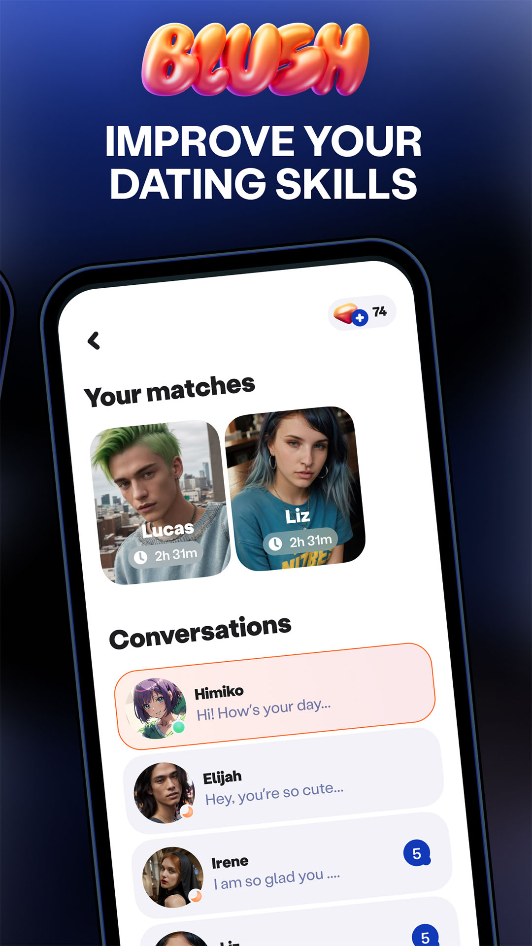 اسکرین شات 7 برنامه Blush: AI Dating Simulator
