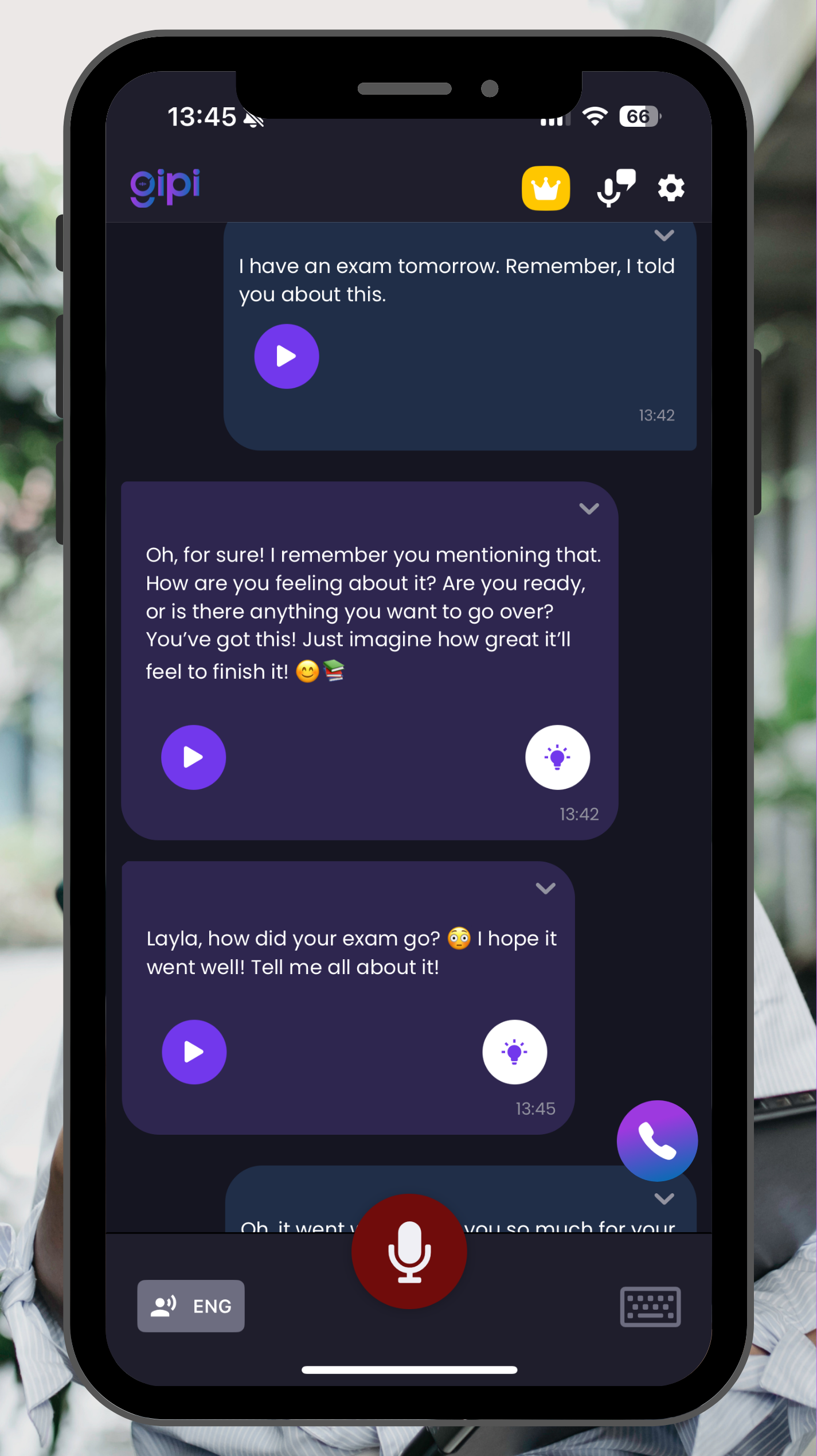 اسکرین شات 8 برنامه Gipi - Your AI Friend & Tutor