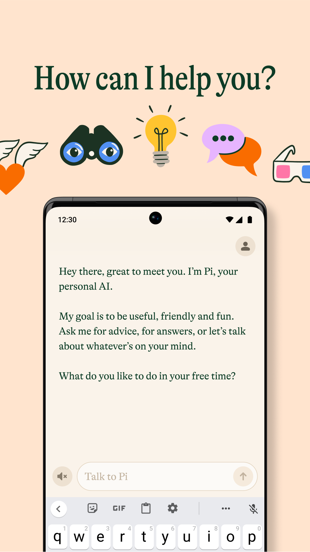 اسکرین شات 2 برنامه Pi, your personal AI