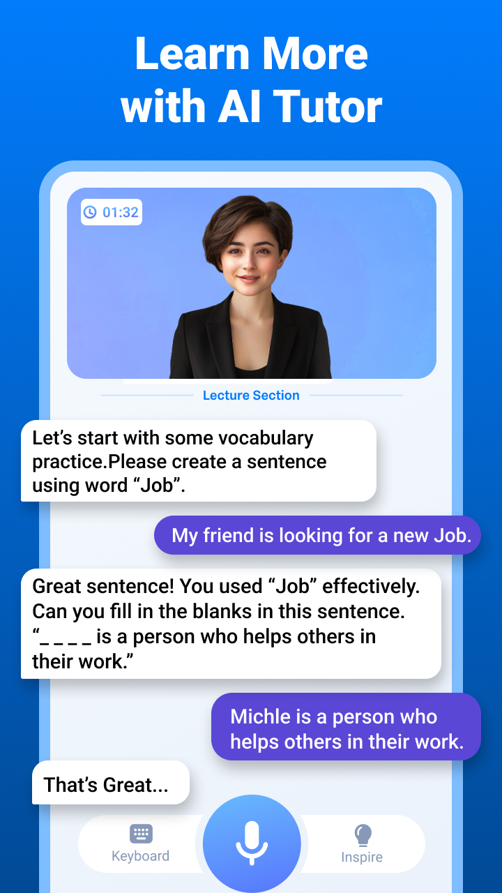 اسکرین شات 2 برنامه LearnAI: Speak & Learn English