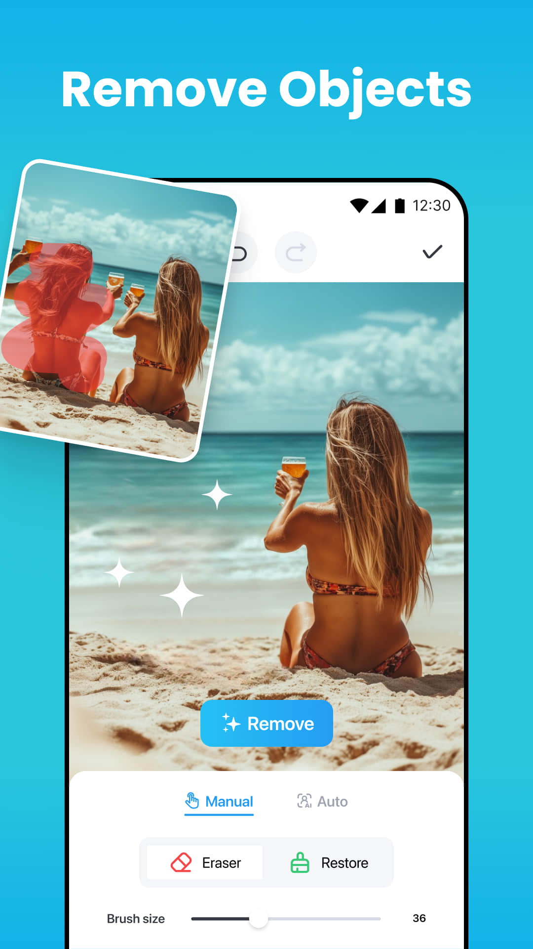 اسکرین شات 1 برنامه AI Photo Editor, Remove Object