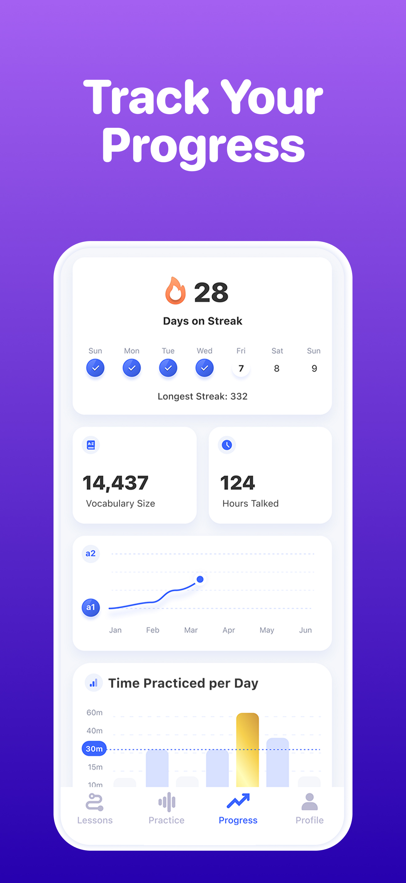 اسکرین شات 4 برنامه Praktika – AI Language Tutor