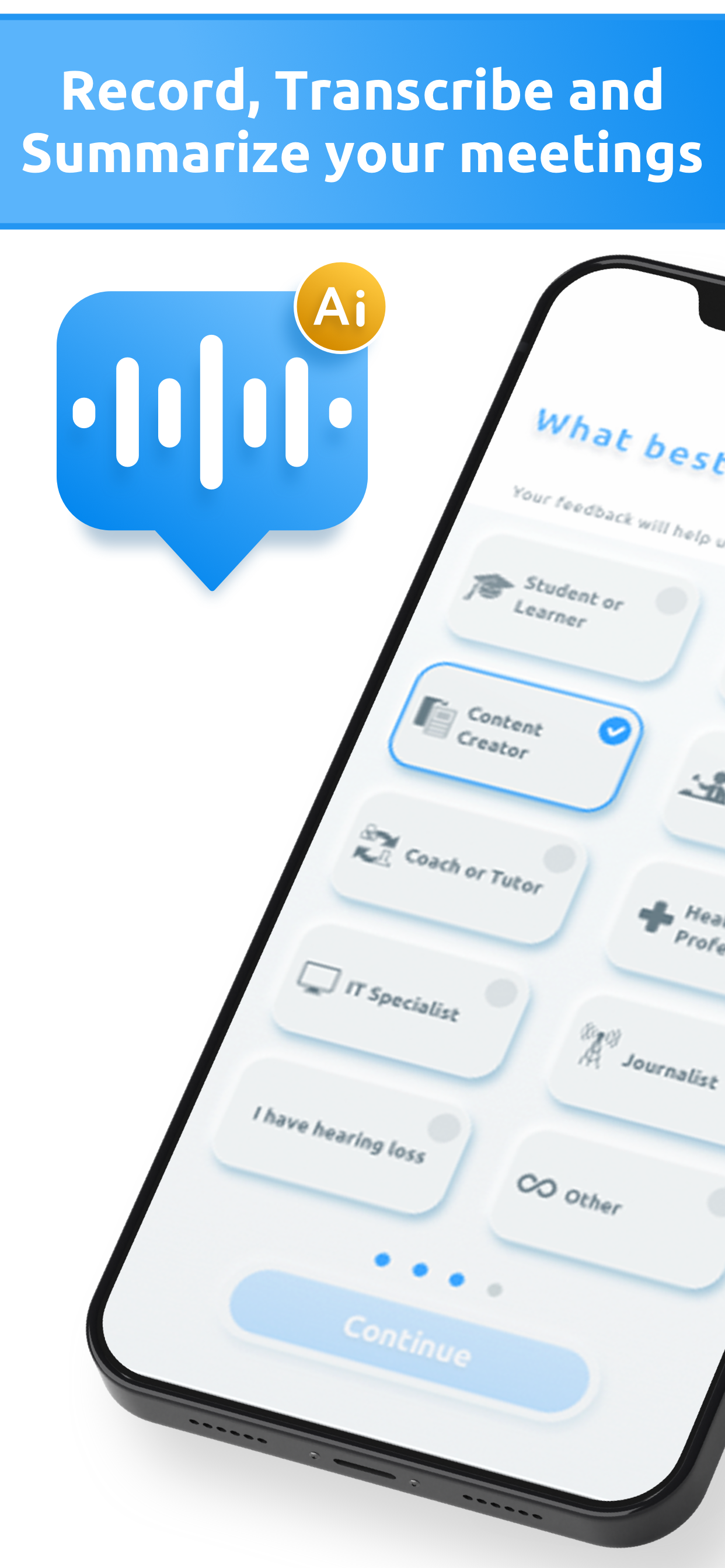 اسکرین شات 1 برنامه AI Transcribe Speech to Text