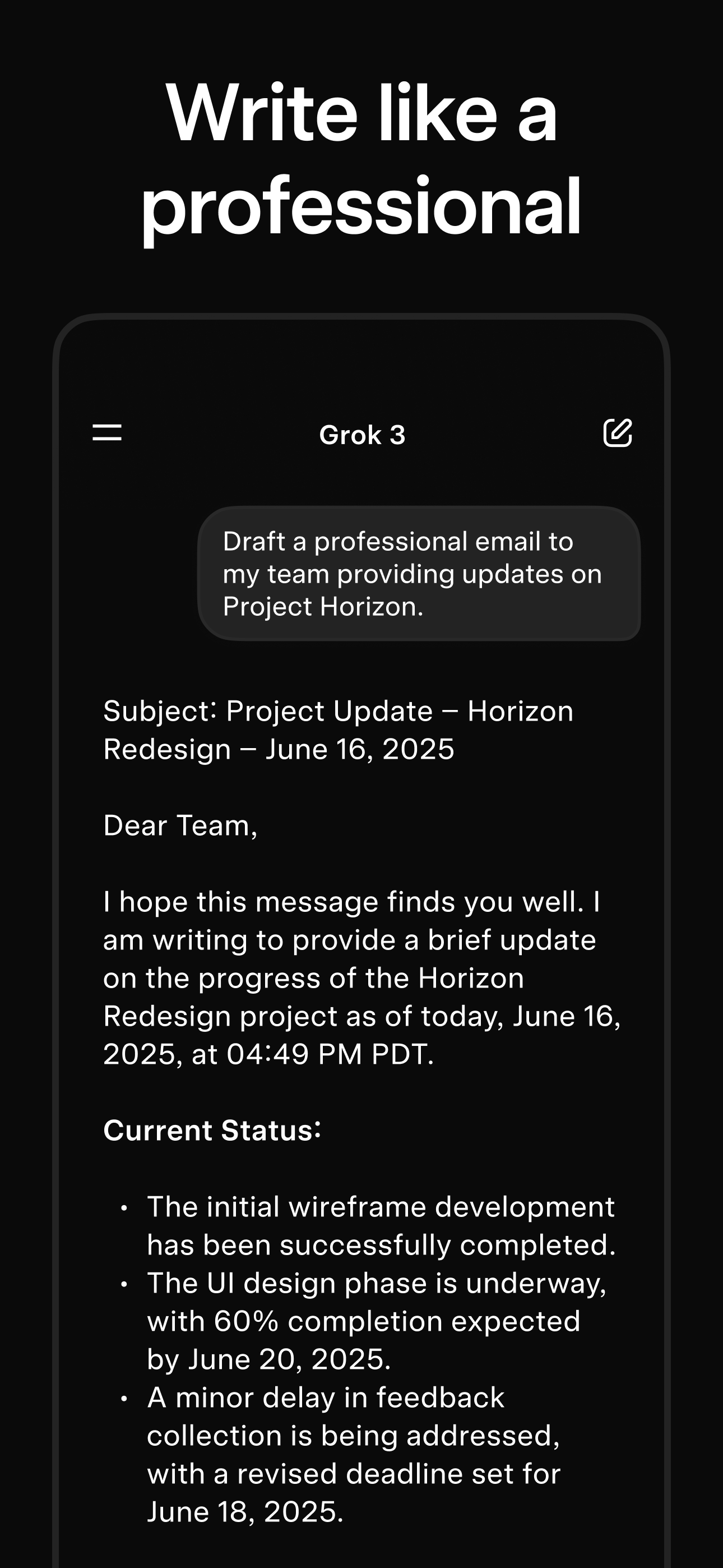 اسکرین شات 6 برنامه Grok - AI Assistant