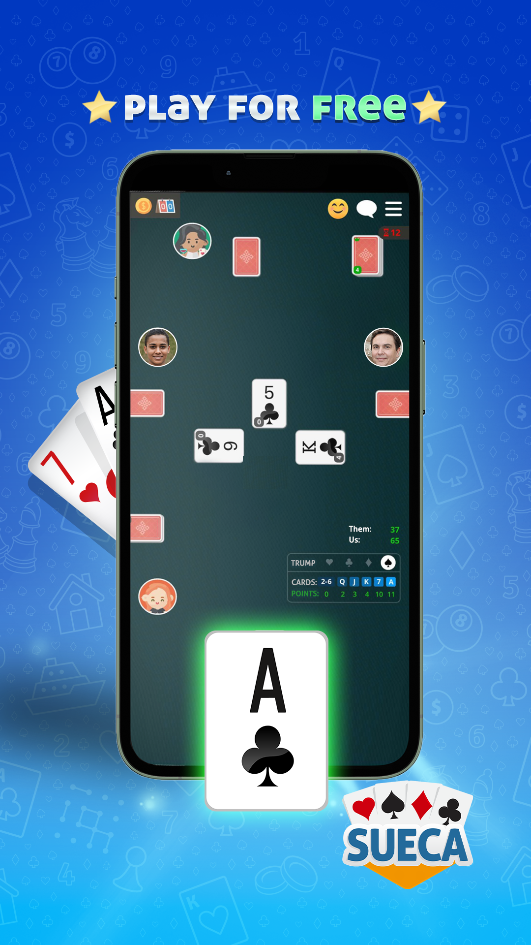 اسکرین شات 1 بازی Sueca Online GameVelvet