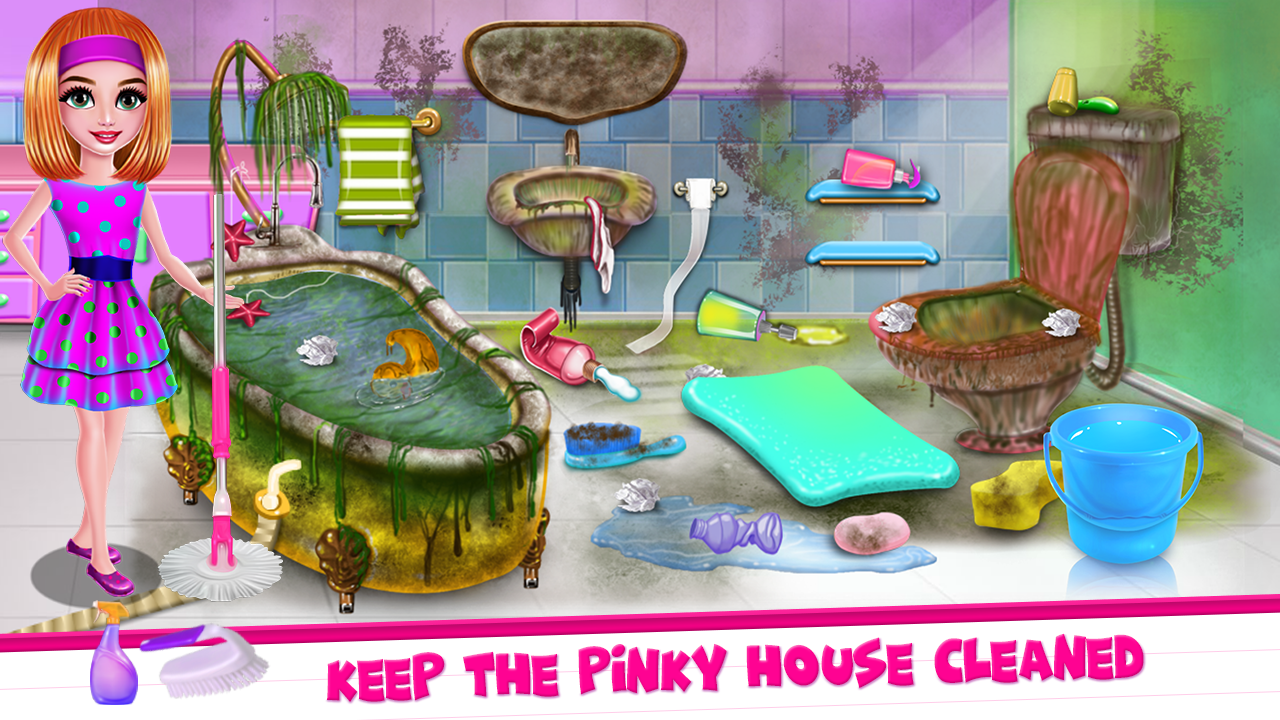 اسکرین شات 2 برنامه Pinky House Keeping Clean