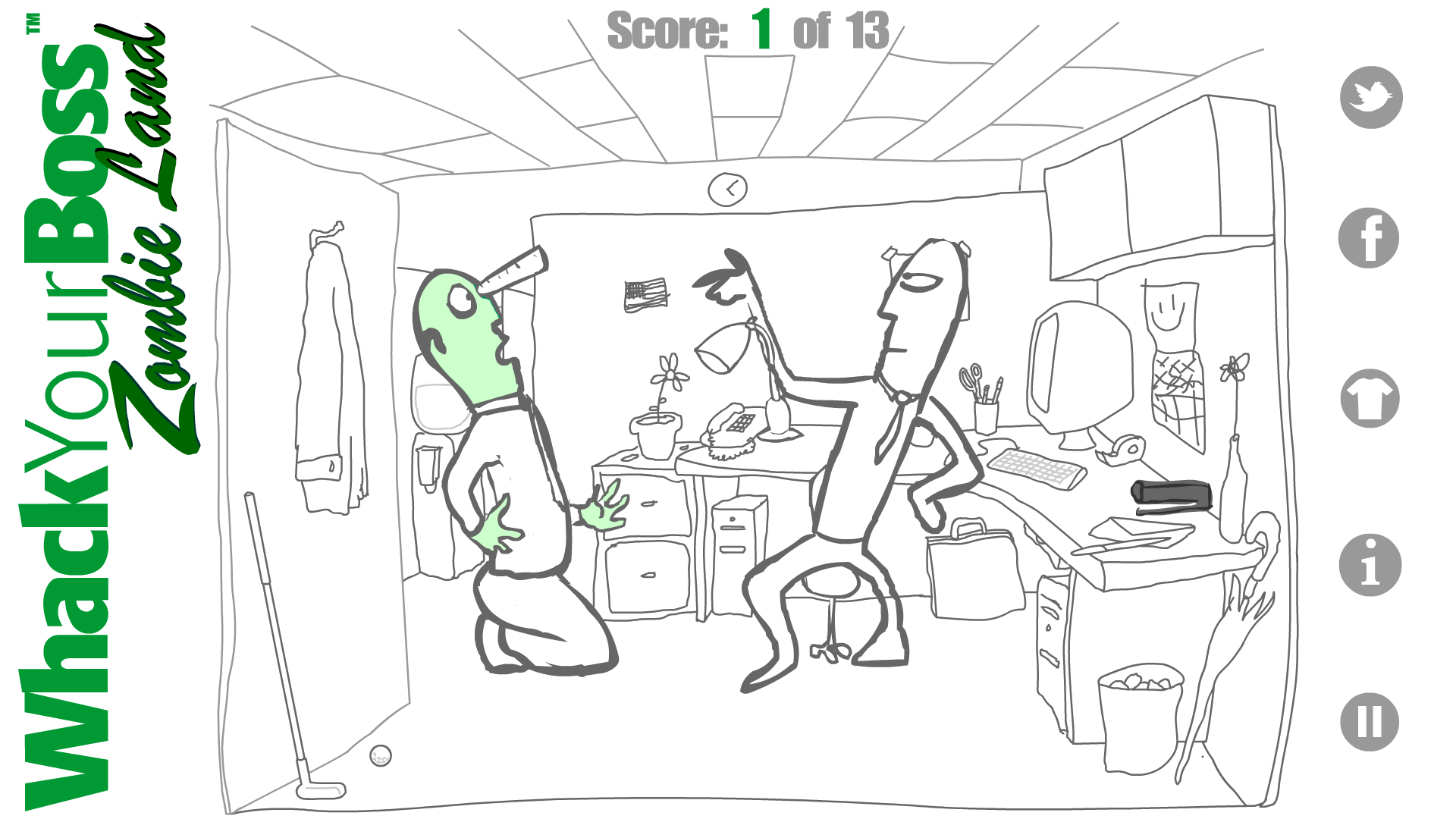 اسکرین شات 4 بازی Whack Your Boss ~ Zombie Land