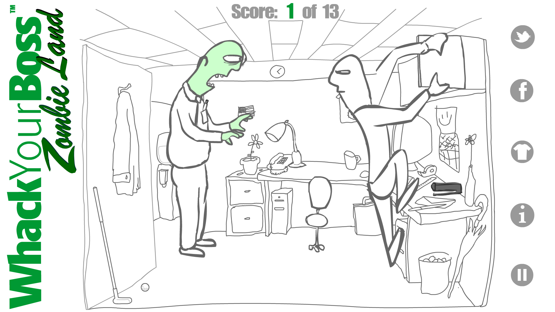 اسکرین شات 1 بازی Whack Your Boss ~ Zombie Land