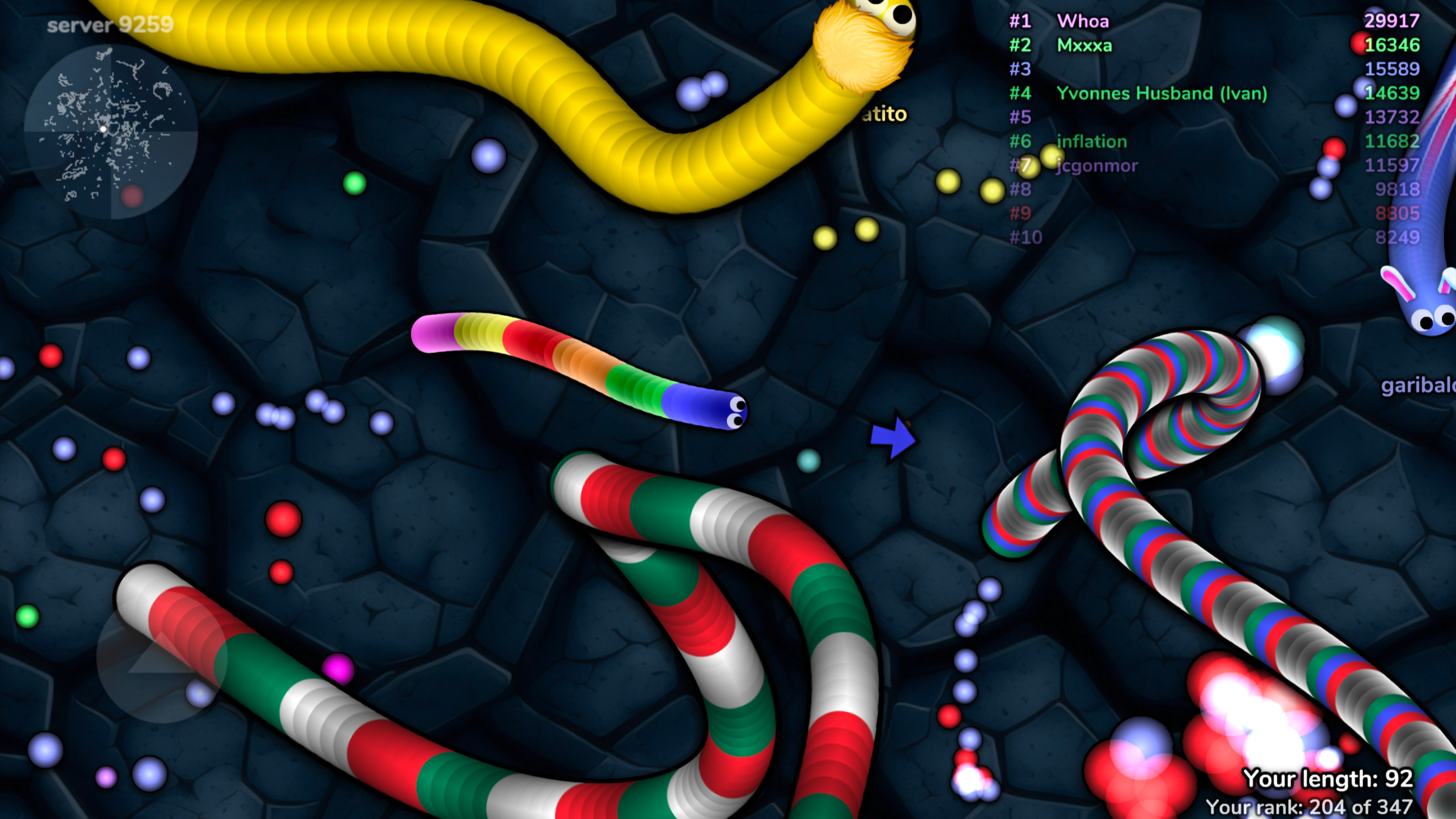 اسکرین شات 4 بازی slither.io