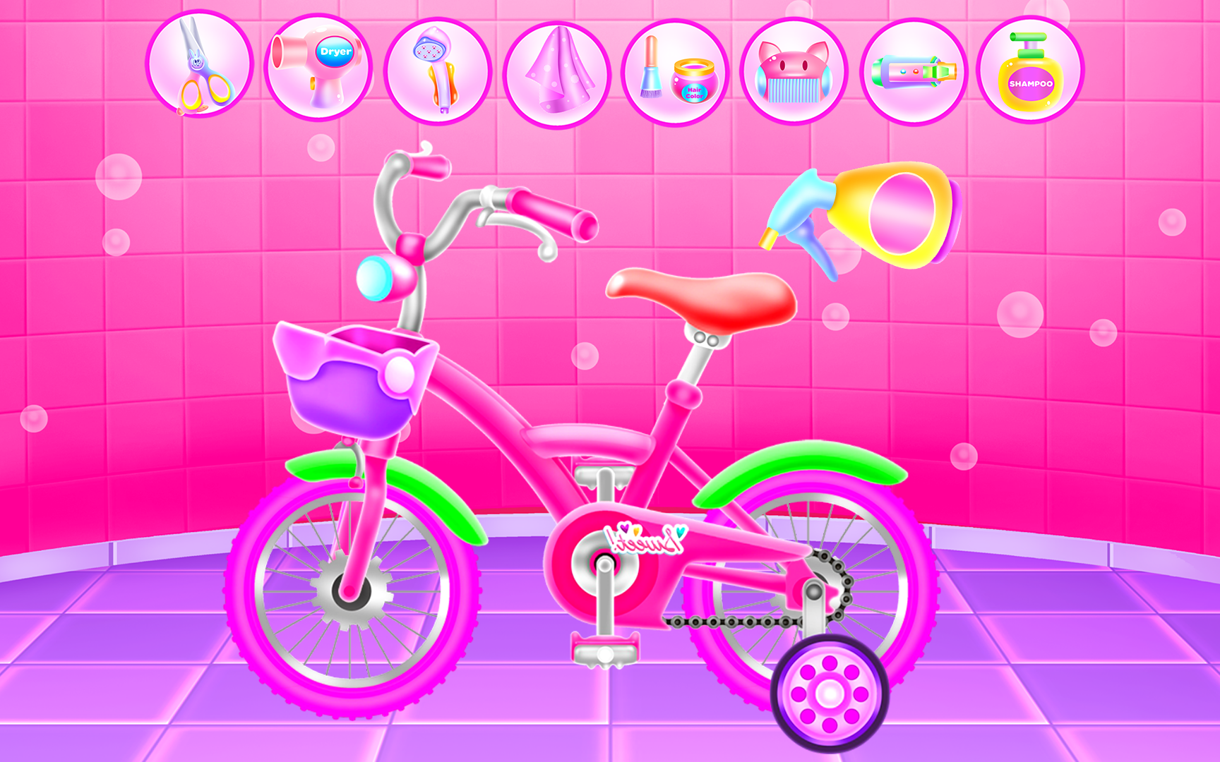 اسکرین شات 1 برنامه Girl Bike Fix & Washing Salon