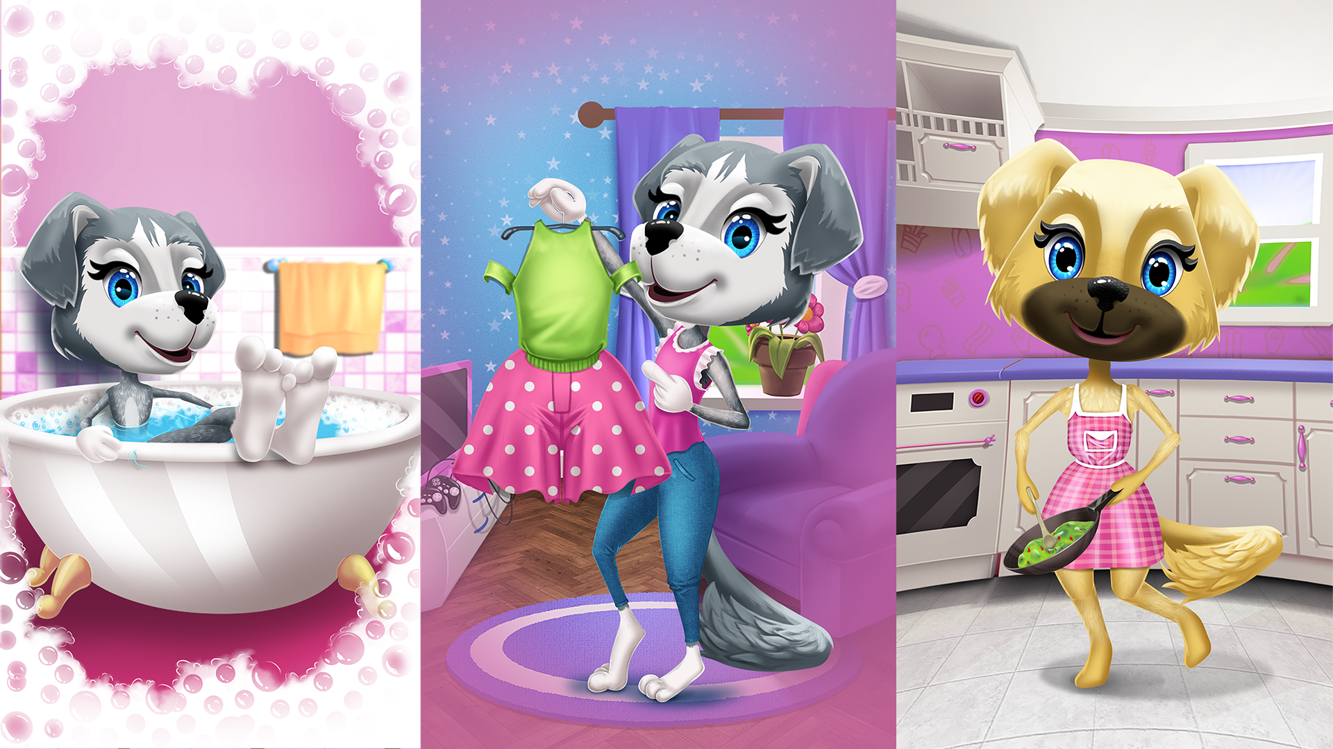 اسکرین شات 1 برنامه Lucy Dog Care and Play