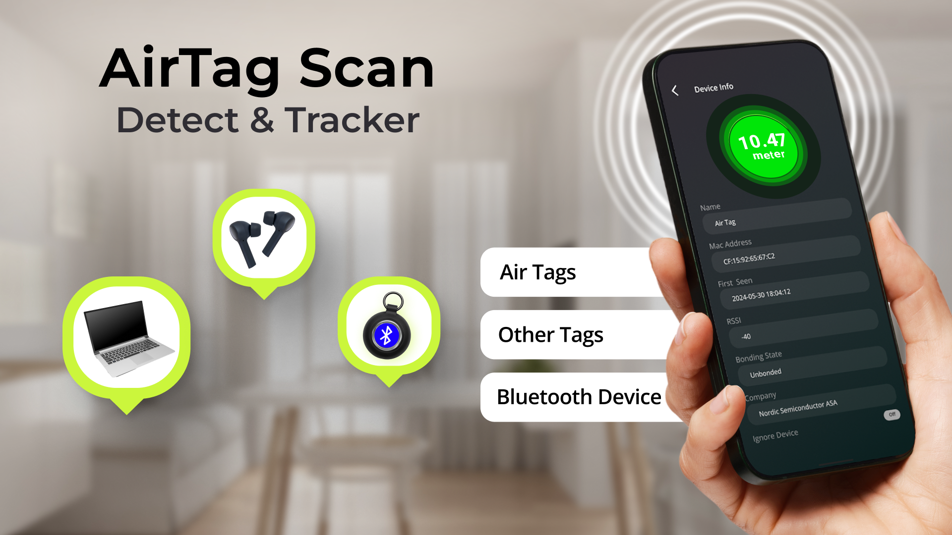 اسکرین شات 1 برنامه AirTag Scan, Detect & Tracker
