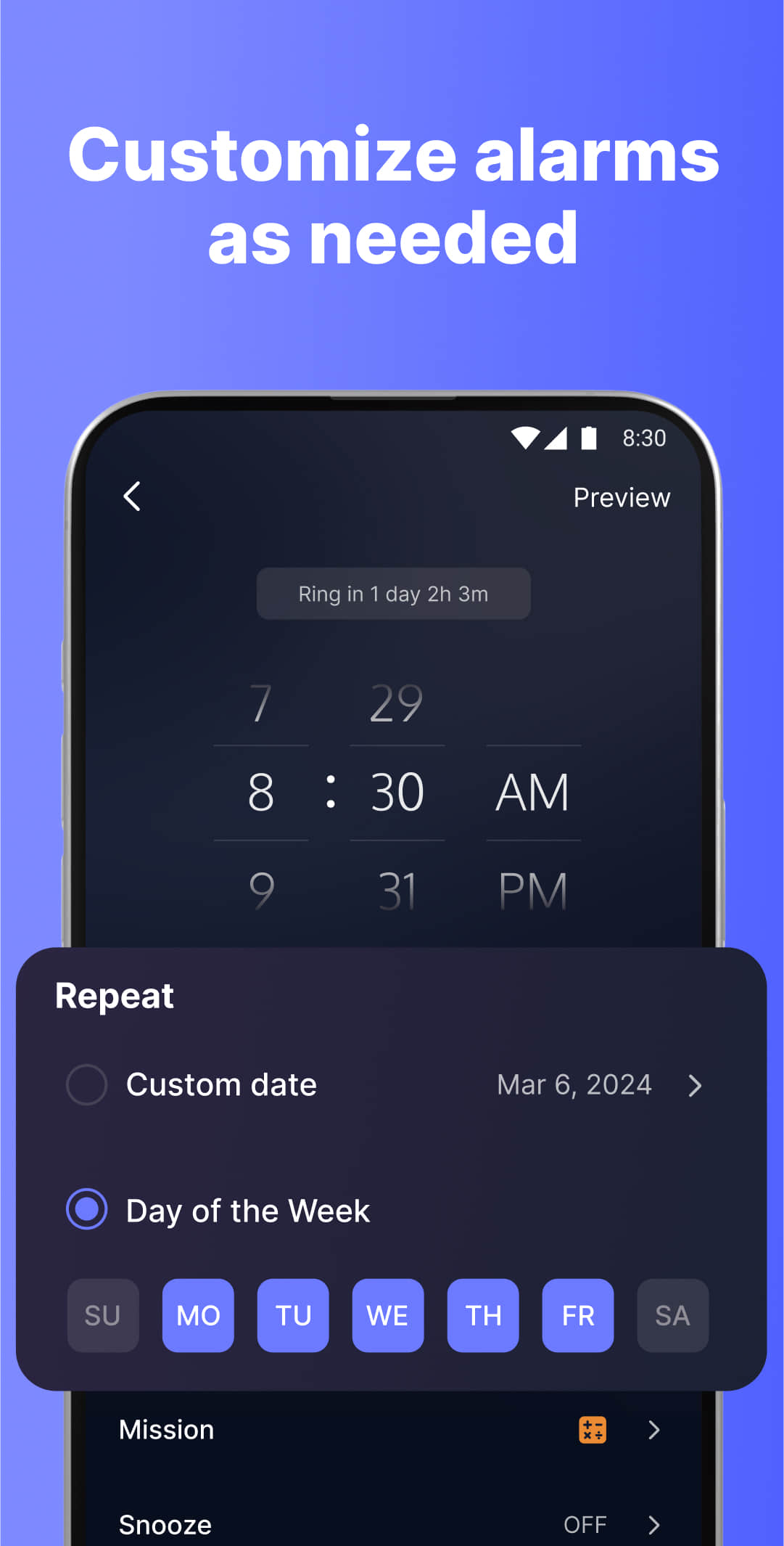 اسکرین شات 3 برنامه Alarm Clock: Alarm App & Sleep