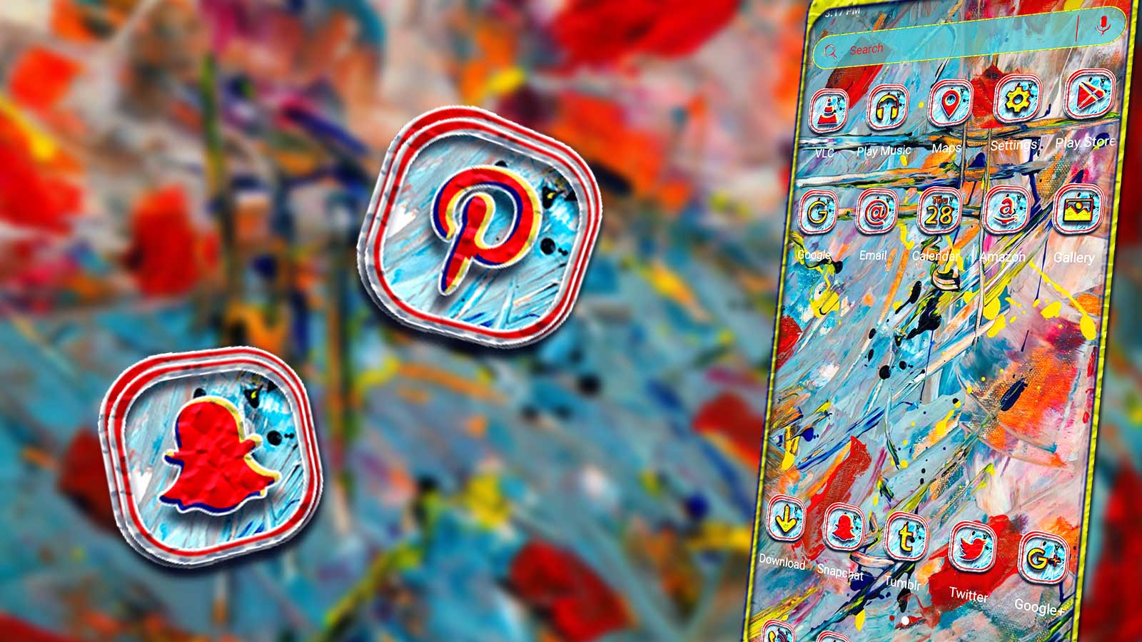 اسکرین شات 2 برنامه Acrylic Painting Theme