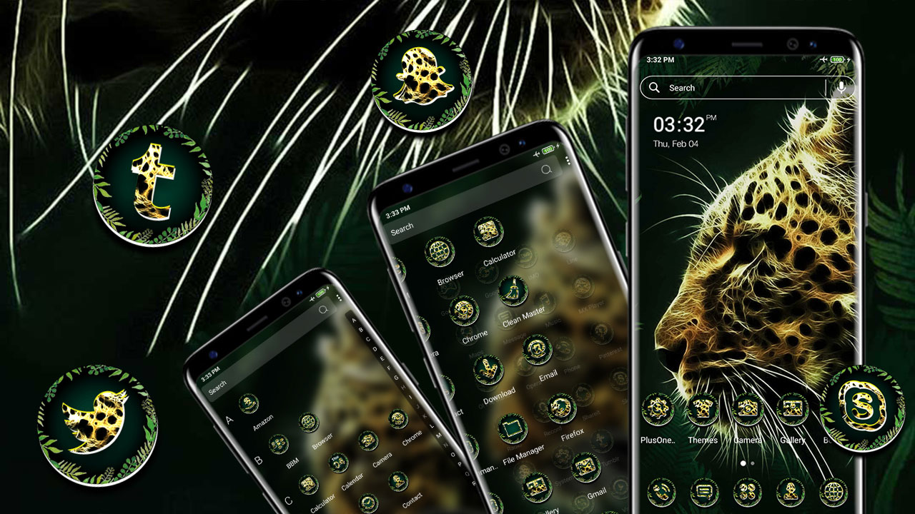 اسکرین شات 2 برنامه Fractal Leopard Launcher Theme