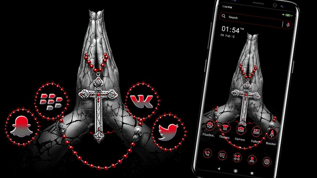 اسکرین شات 1 برنامه Jesus Cross Launcher Theme