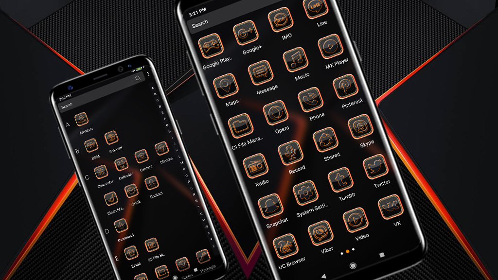 اسکرین شات 3 برنامه Orange Light Launcher Theme