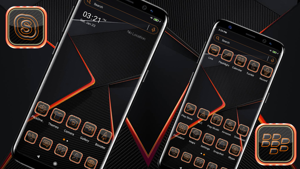 اسکرین شات 4 برنامه Orange Light Launcher Theme