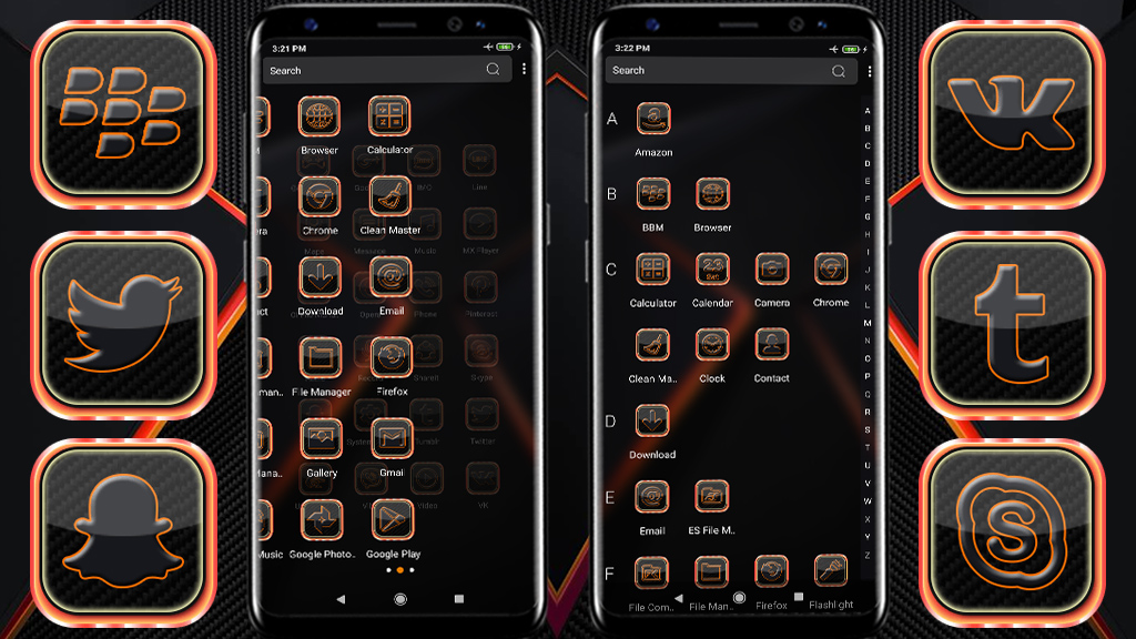 اسکرین شات 2 برنامه Orange Light Launcher Theme