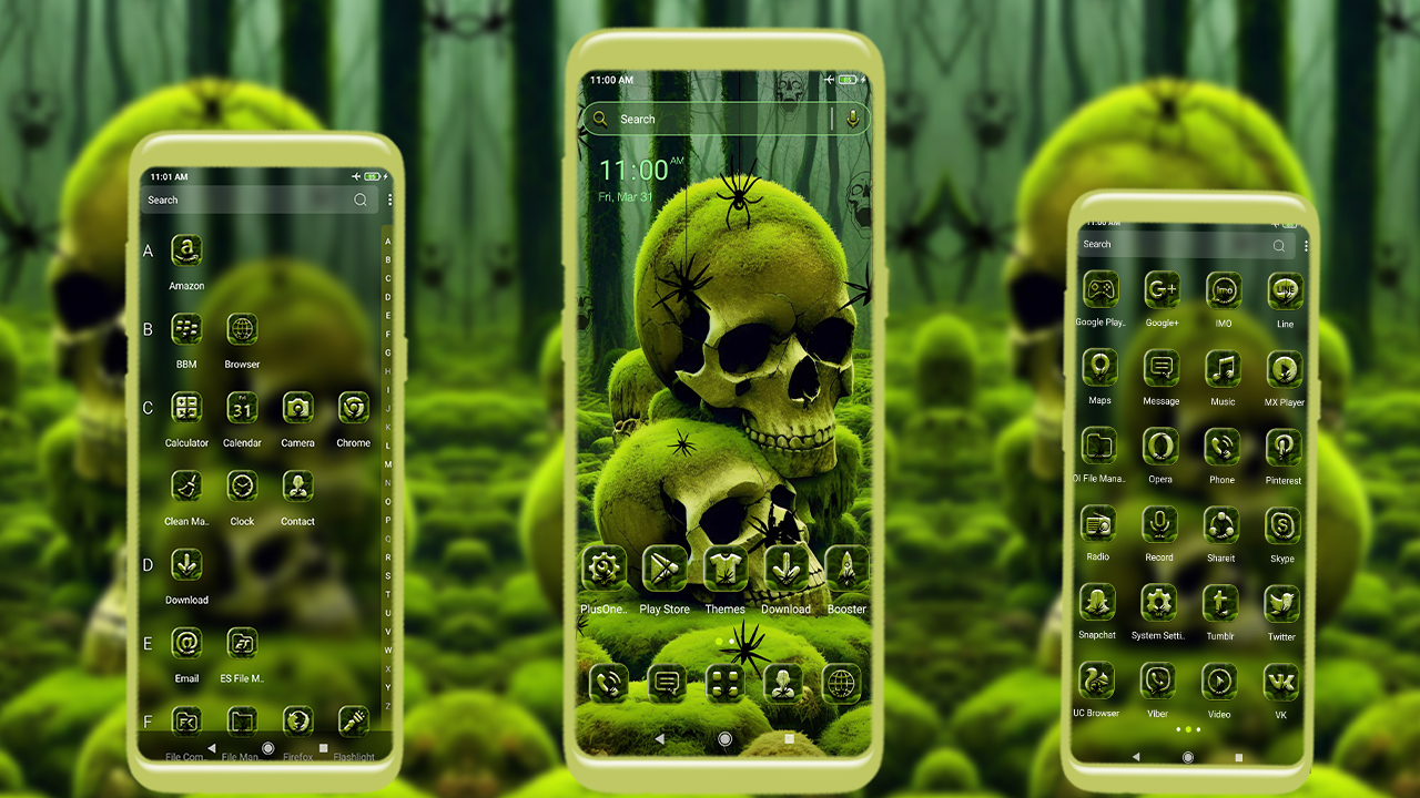اسکرین شات 4 برنامه Swamp Skull Green Theme
