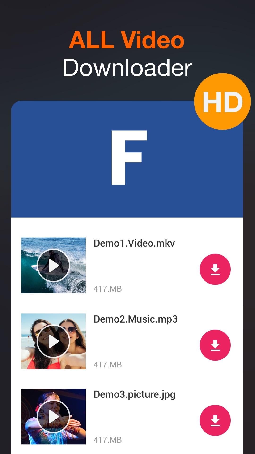 اسکرین شات 1 برنامه All Video Downloader - V