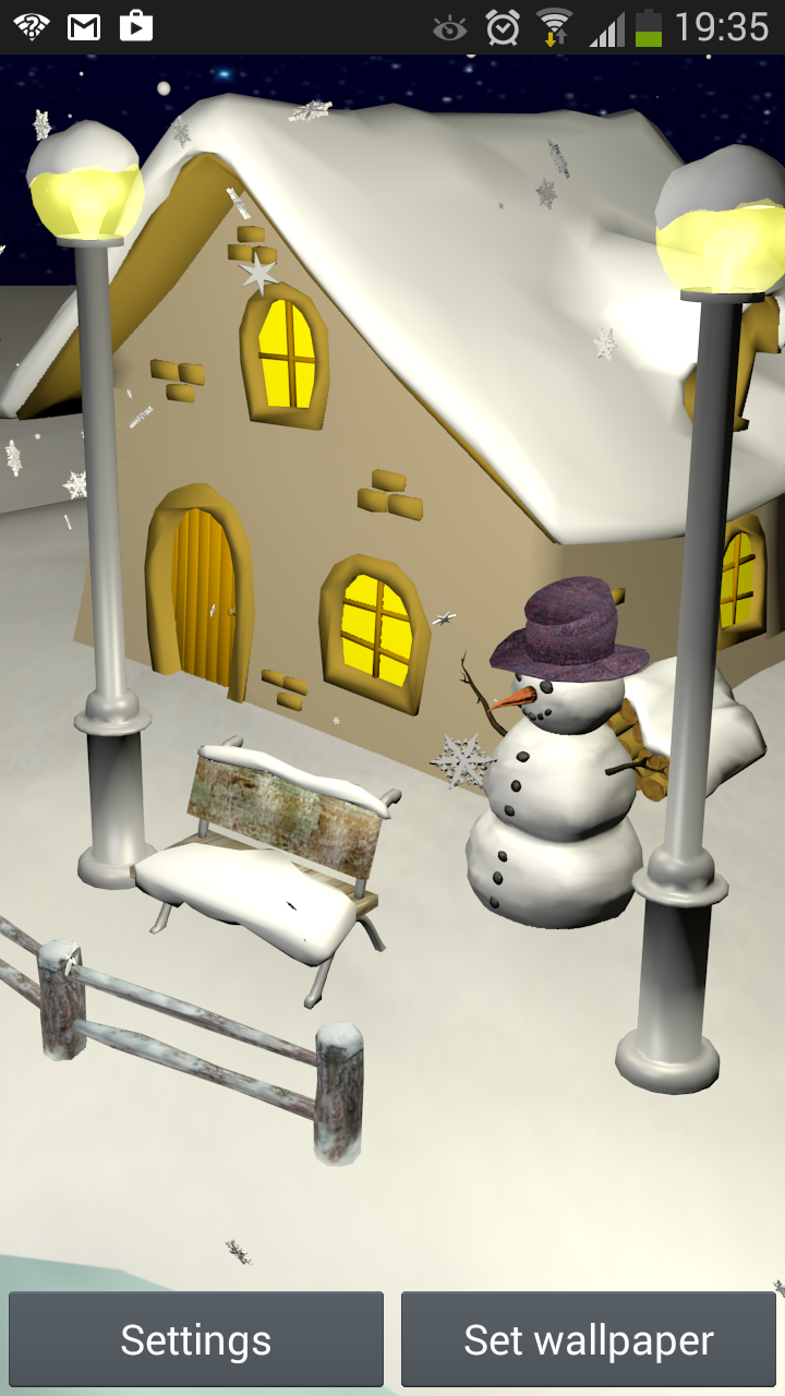 اسکرین شات 1 برنامه Snowfall 3D - Live Wallpaper