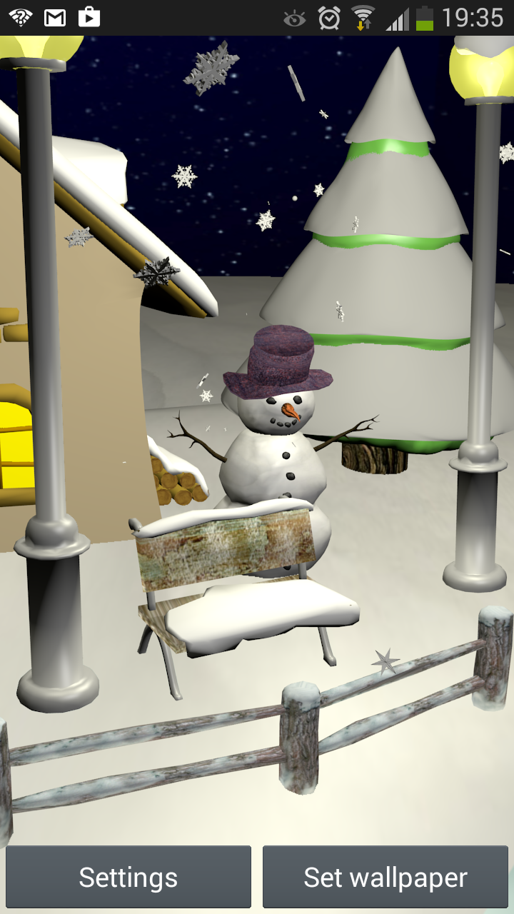 اسکرین شات 2 برنامه Snowfall 3D - Live Wallpaper