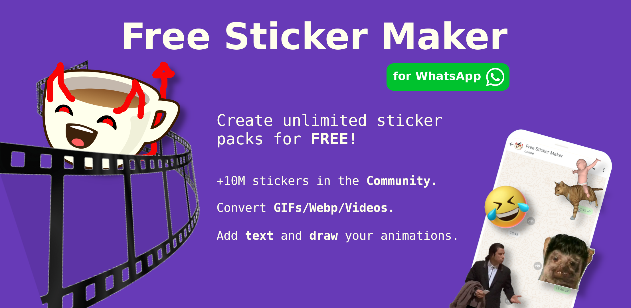 اسکرین شات 1 برنامه Animated Sticker Maker (FSM)