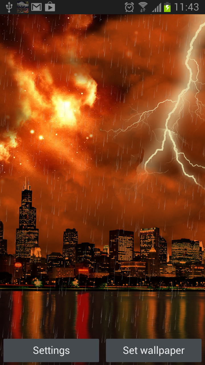 اسکرین شات 5 برنامه Thunderstorm Chicago - LWP
