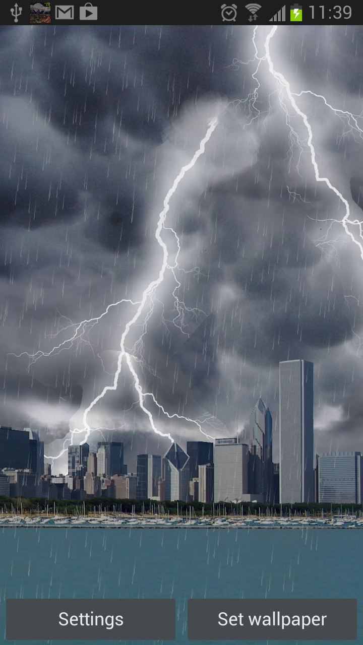 اسکرین شات 3 برنامه Thunderstorm Chicago - LWP