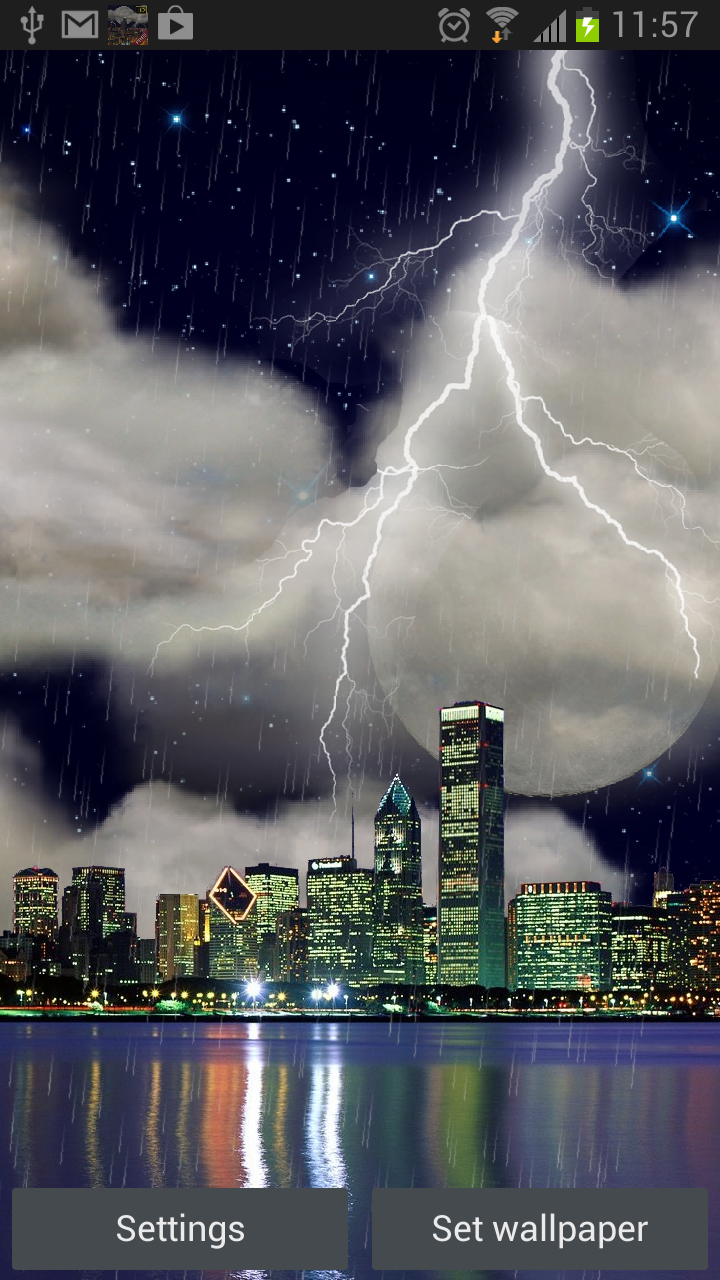 اسکرین شات 1 برنامه Thunderstorm Chicago - LWP