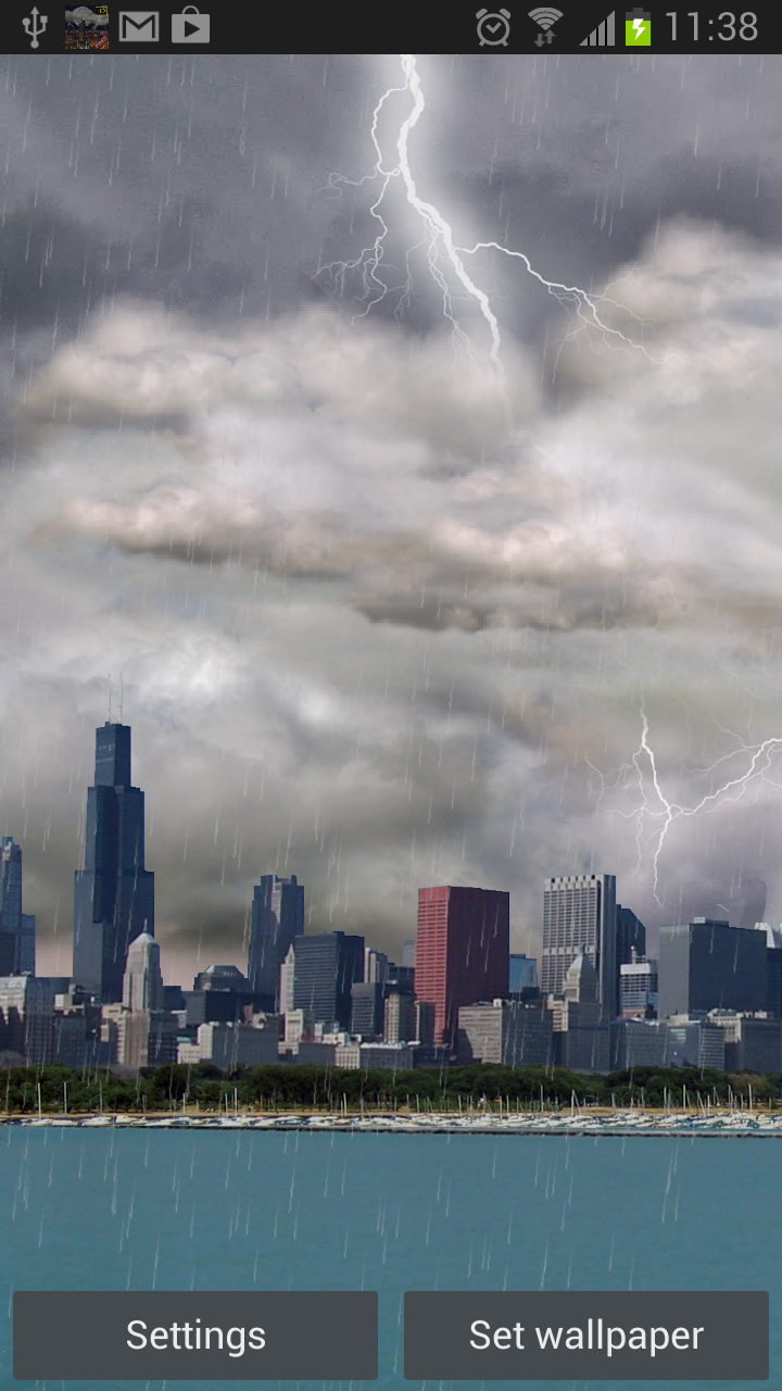 اسکرین شات 2 برنامه Thunderstorm Chicago - LWP
