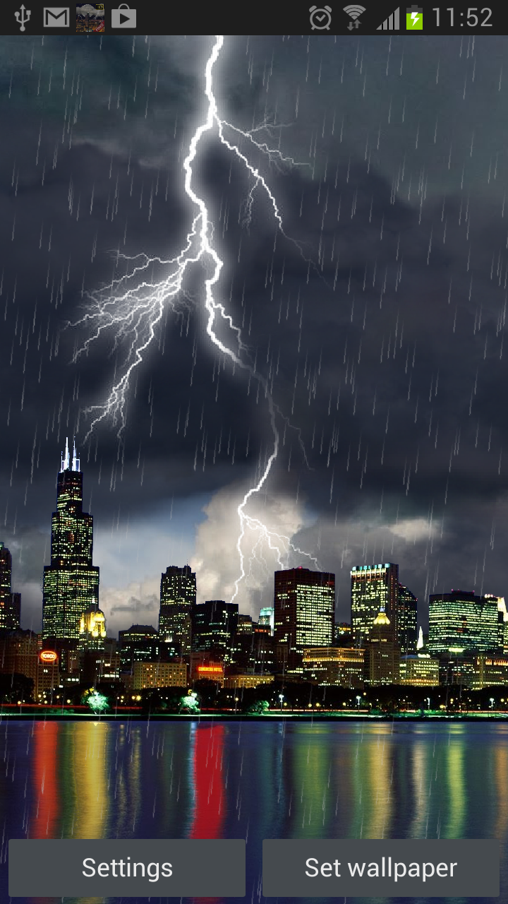 اسکرین شات 4 برنامه Thunderstorm Chicago - LWP