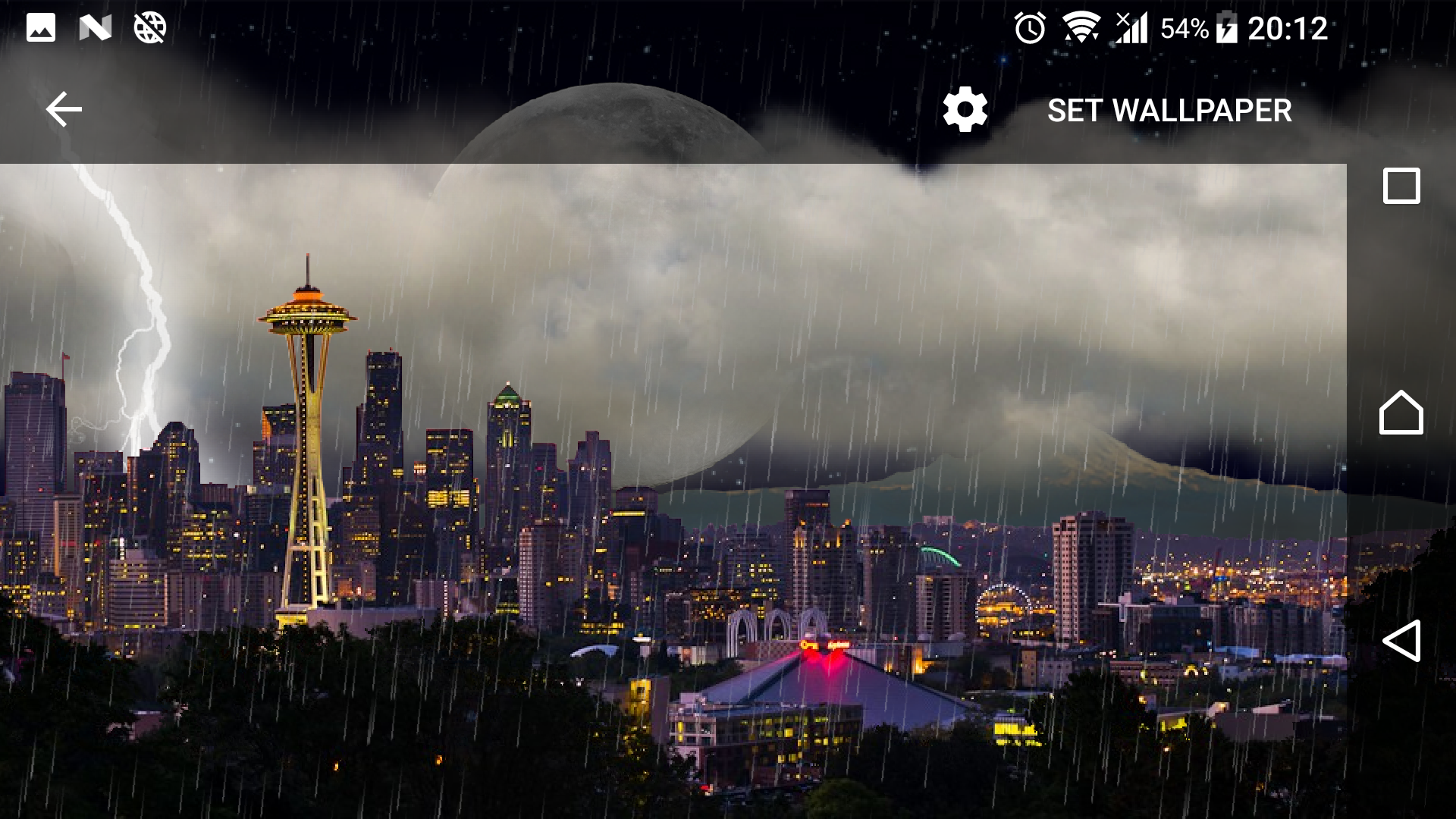 اسکرین شات 2 برنامه Thunderstorm Seattle - LWP