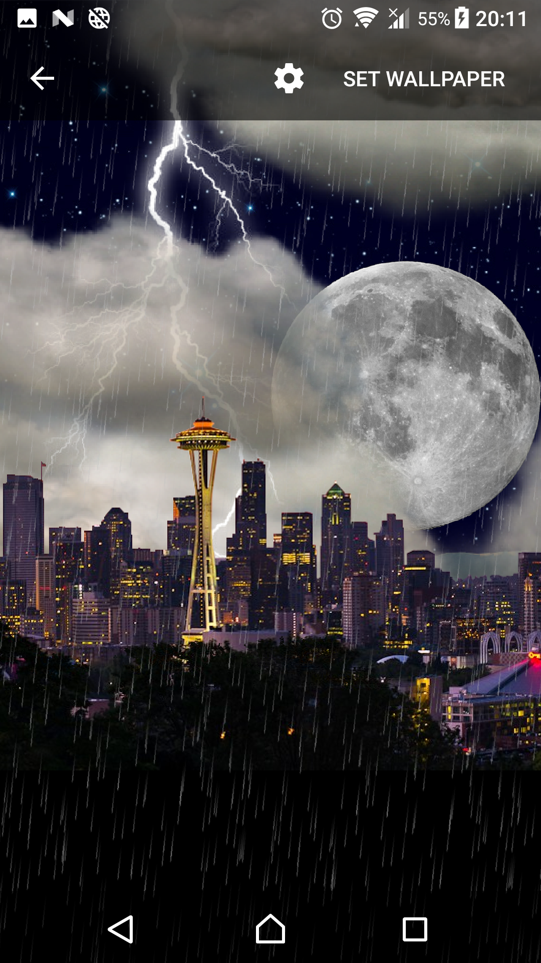 اسکرین شات 1 برنامه Thunderstorm Seattle - LWP