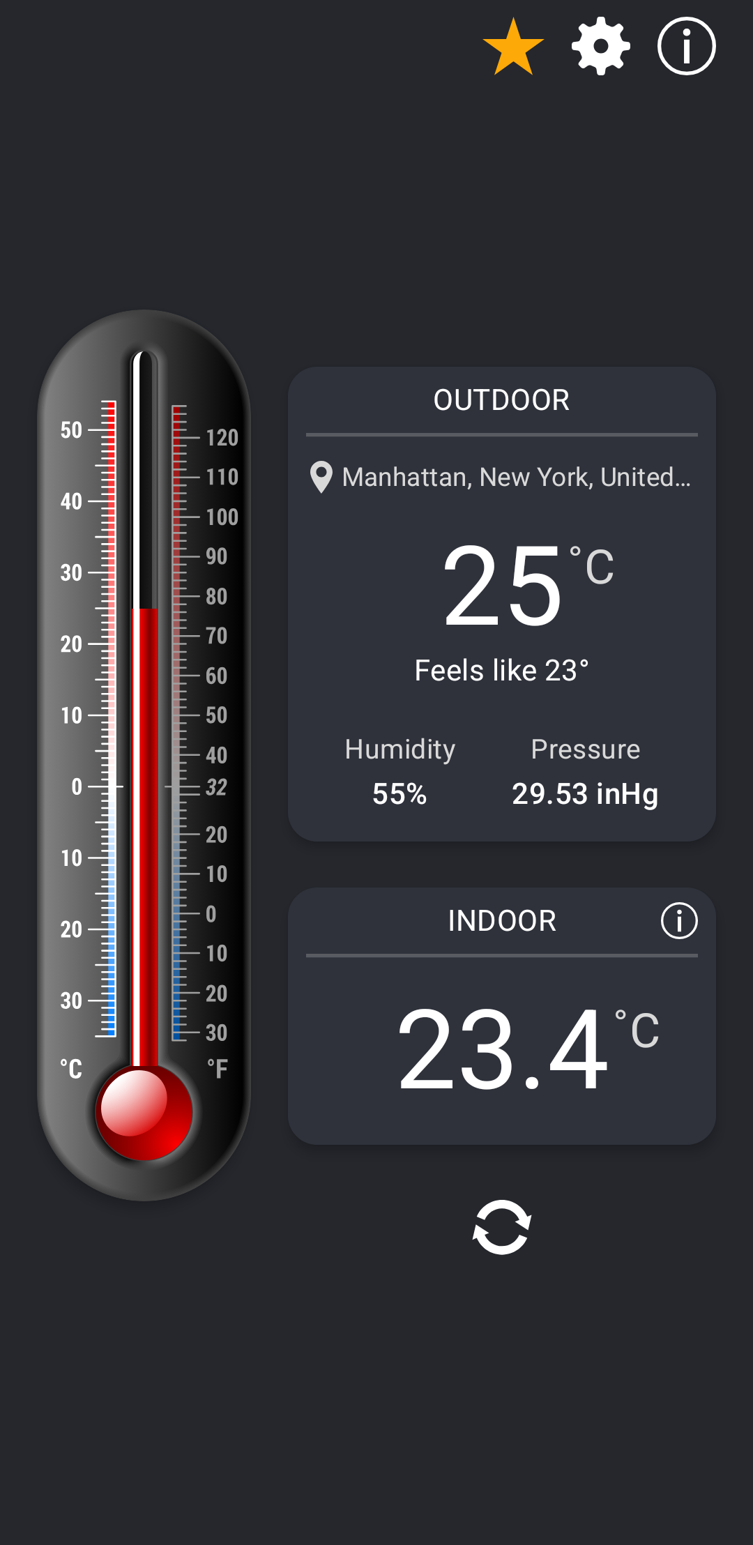 اسکرین شات 2 برنامه Thermometer++ Room Temperature